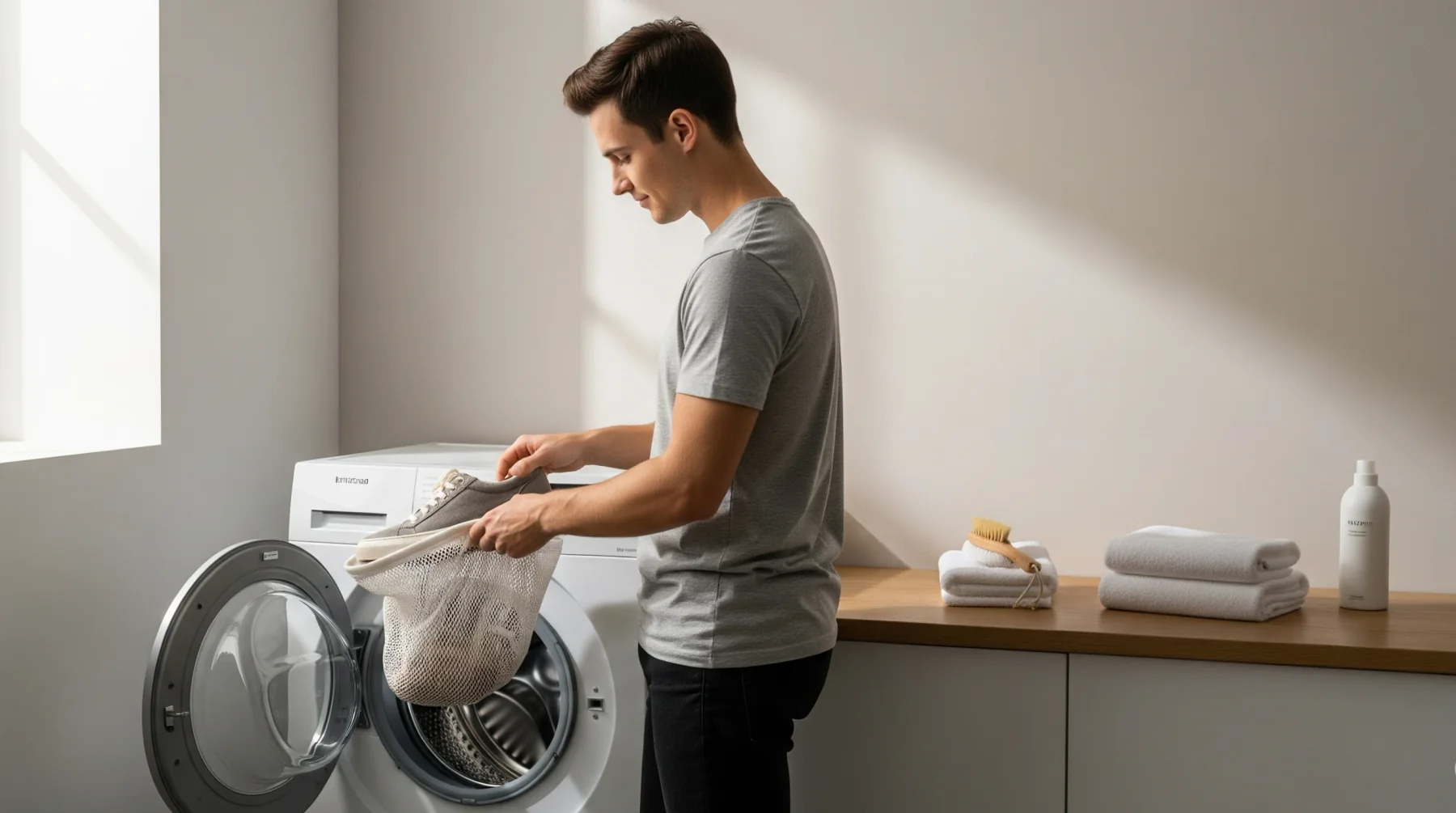 Illustrative image: cleaning trainers